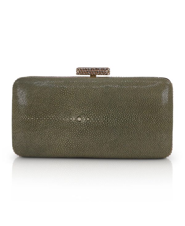 Evelyn Stingray Leather Clutch