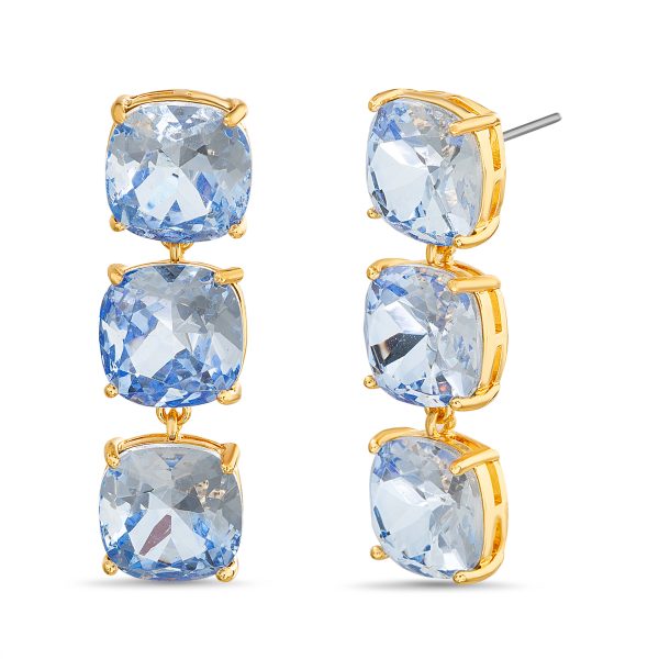 3 Tier Linear Stone Earrings - Image 5