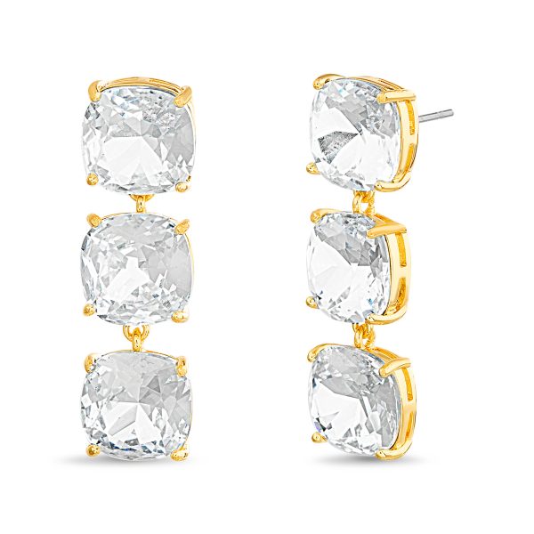 3 Tier Linear Stone Earrings - Image 7