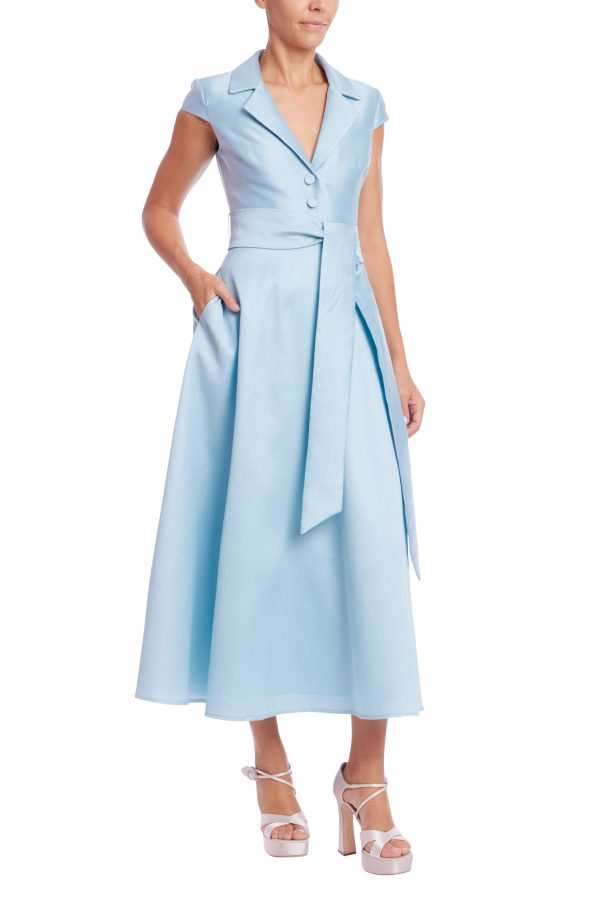 Cap Sleeve Fit and Flare Midi Dress