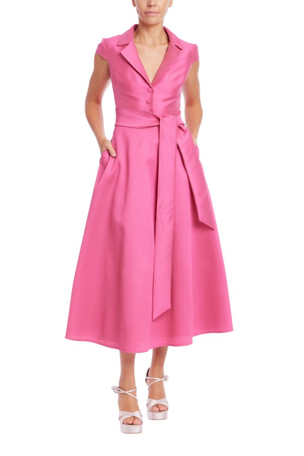 Cap Sleeve Fit and Flare Midi Dress - Image 4