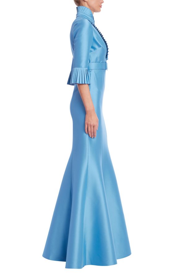 Plunge Neck Belted Shirt Gown - Image 2