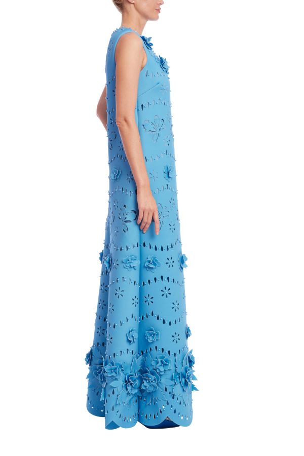 Laser Cut Flower Trapeze Gown - Image 2