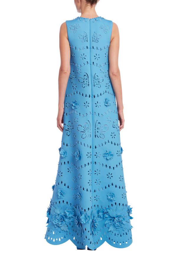 Laser Cut Flower Trapeze Gown - Image 3