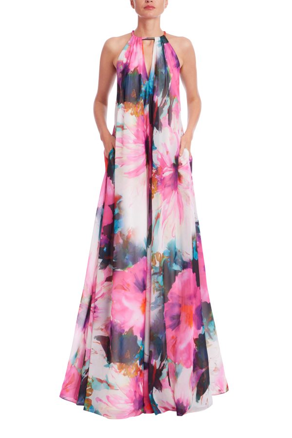 Racerback Printed Trapeze Gown