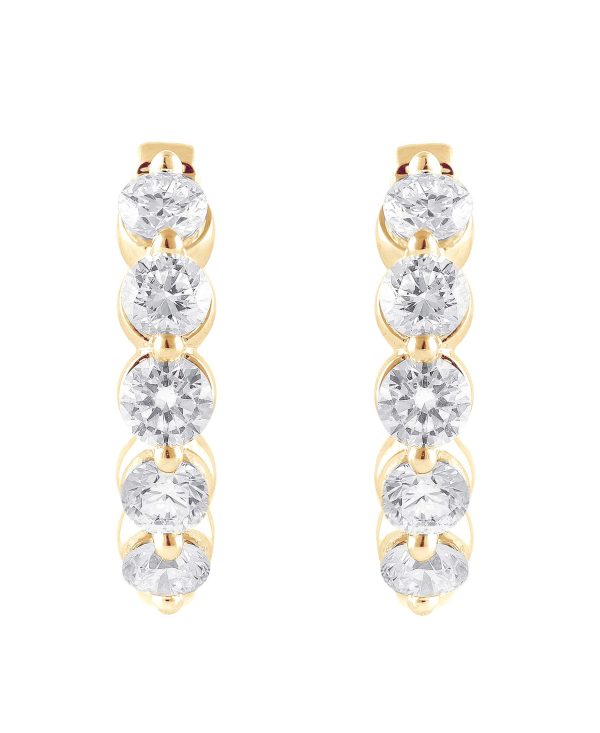 Small Diamond Hoops Earrings