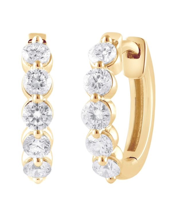 Small Diamond Hoops Earrings - Image 2
