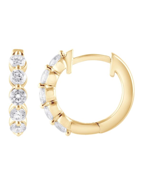 Small Diamond Hoops Earrings - Image 3