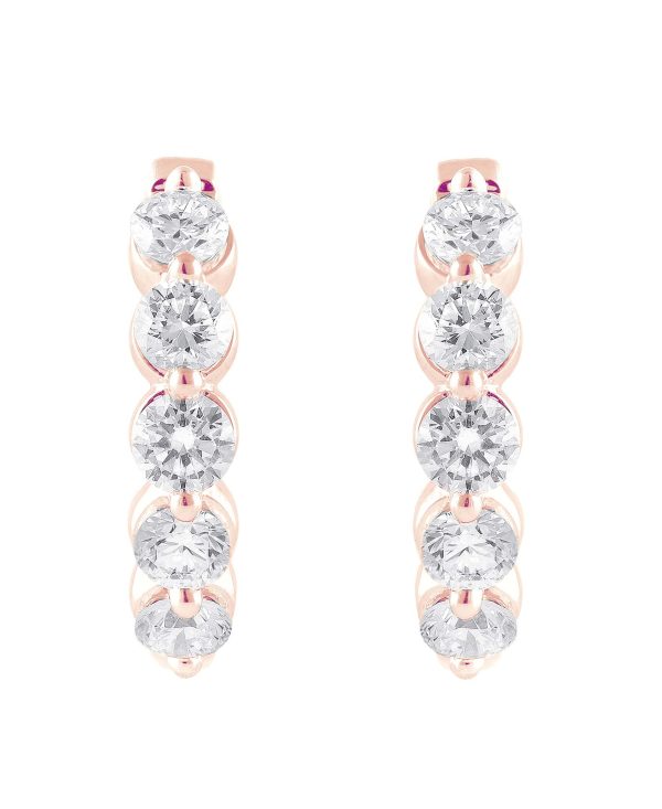Small Diamond Hoops Earrings - Image 4
