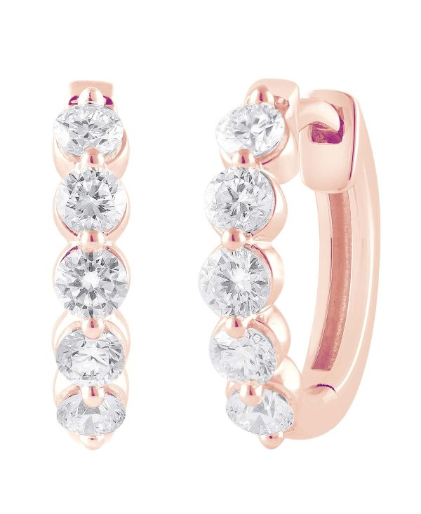 Small Diamond Hoops Earrings - Image 5