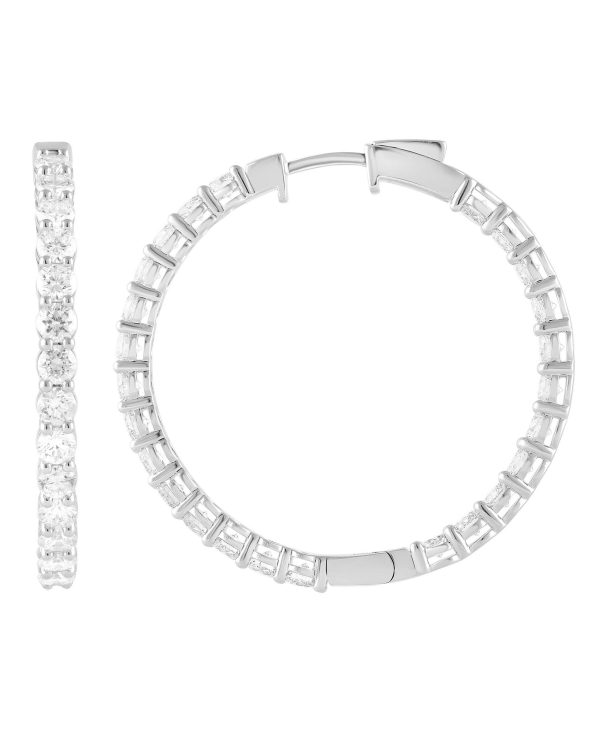 In & Out Diamond Hoop Earrings - Image 3