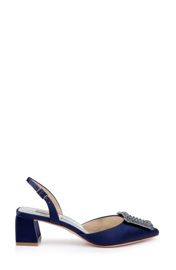 Emmie Block Heel Slingback with Crystal Buckle - Image 2
