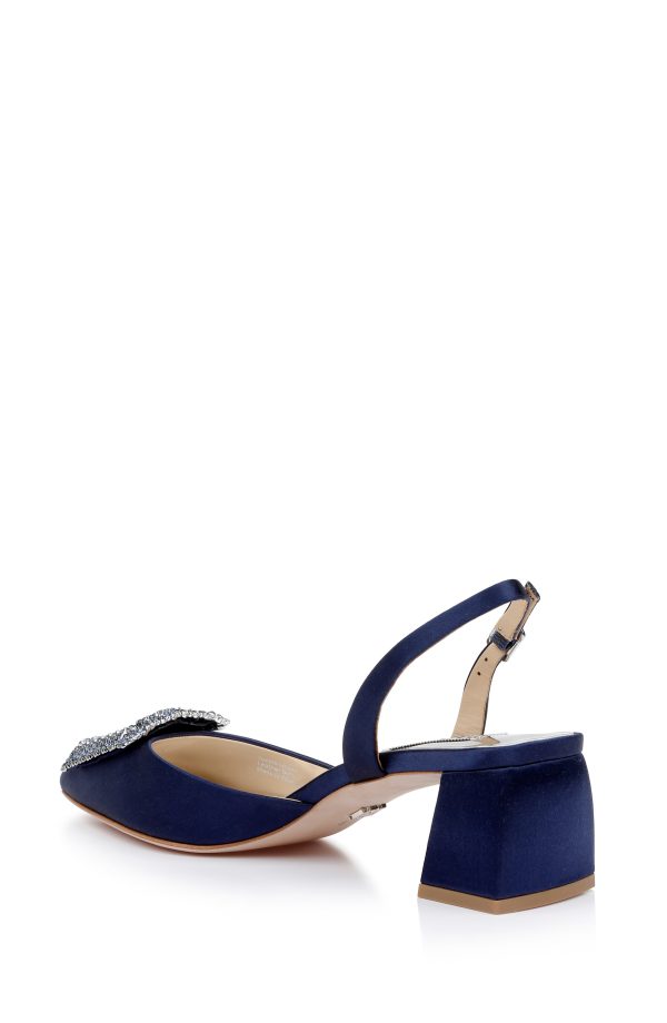 Emmie Block Heel Slingback with Crystal Buckle - Image 3