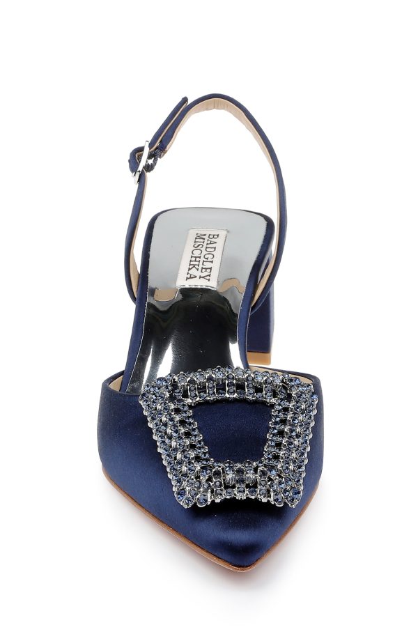 Emmie Block Heel Slingback with Crystal Buckle - Image 4