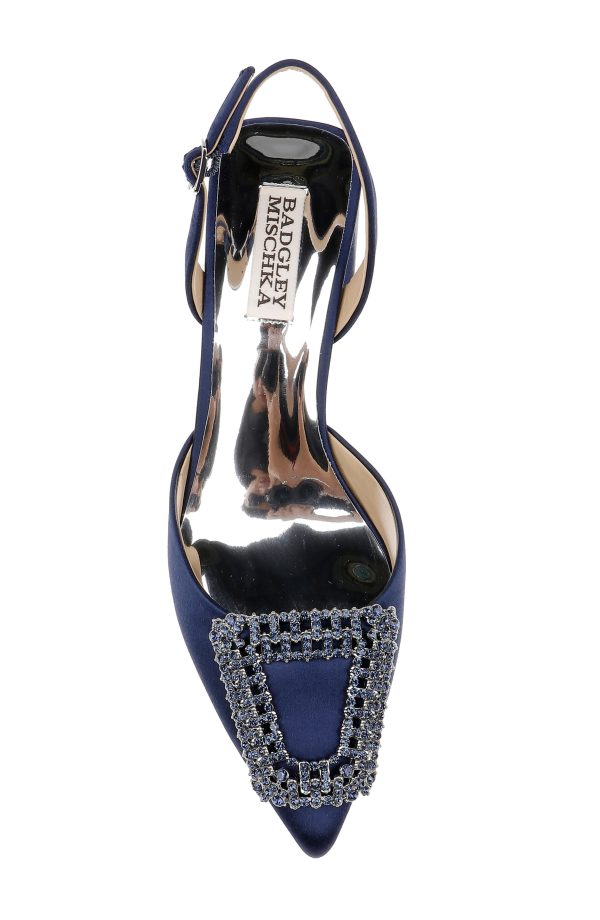 Emmie Block Heel Slingback with Crystal Buckle - Image 5