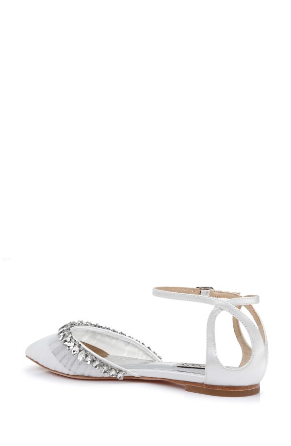 Evelynn Stone-Trimmed Satin Flats - Image 3