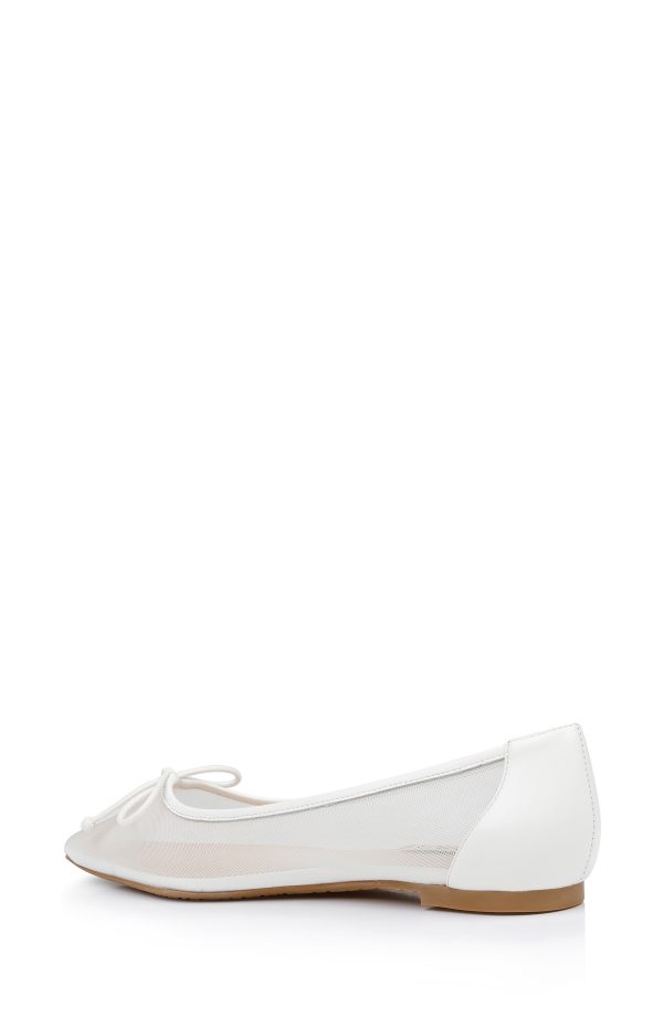 Cam Pointed Toe Leather Flats with Bow - Image 3