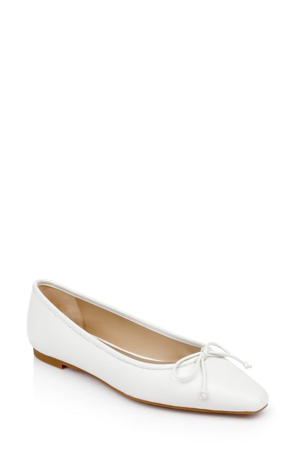 Cam Pointed Toe Leather Flats with Bow - Image 7