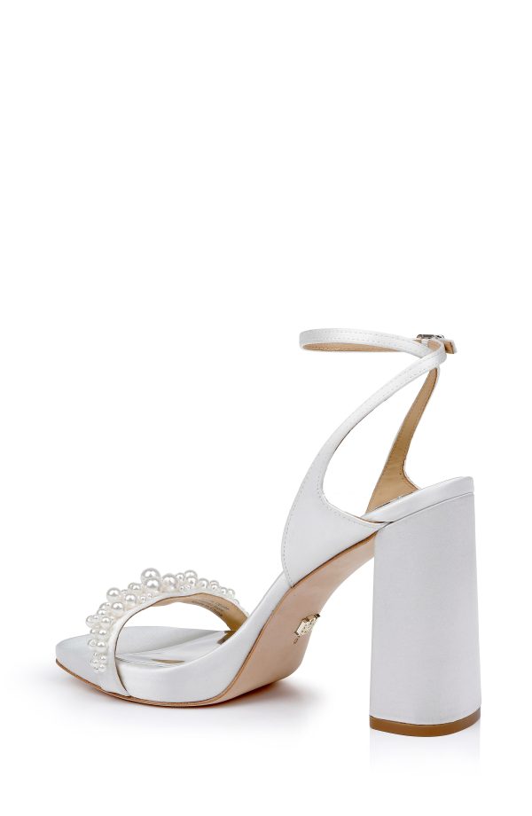 Calida Satin Block Heels with Pearled Vamp - Image 3