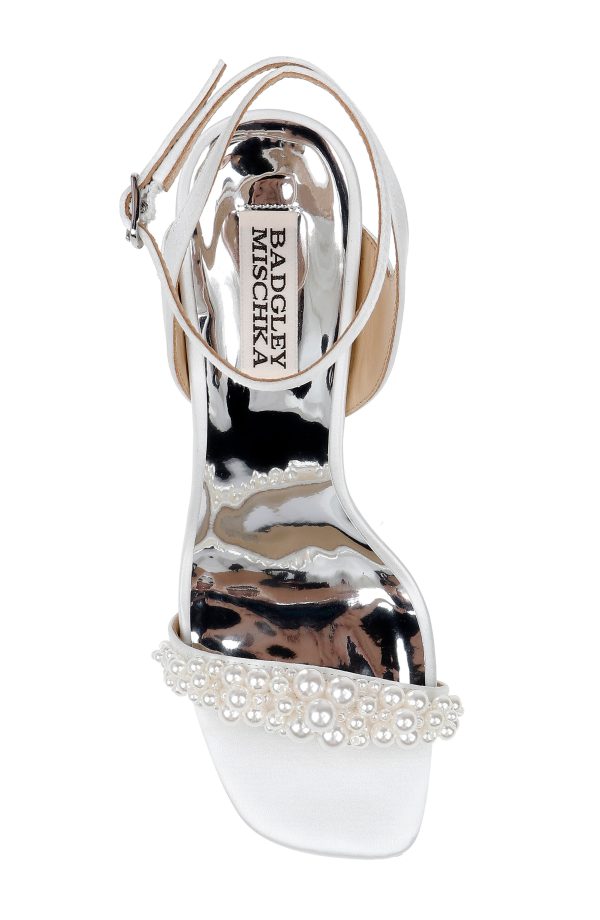 Calida Satin Block Heels with Pearled Vamp - Image 5