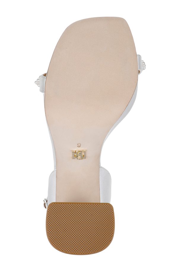 Calida Satin Block Heels with Pearled Vamp - Image 6