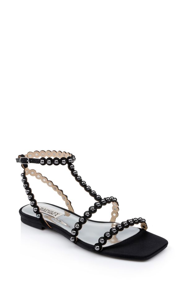 Cami Pearled Gladiator Flat Sandal