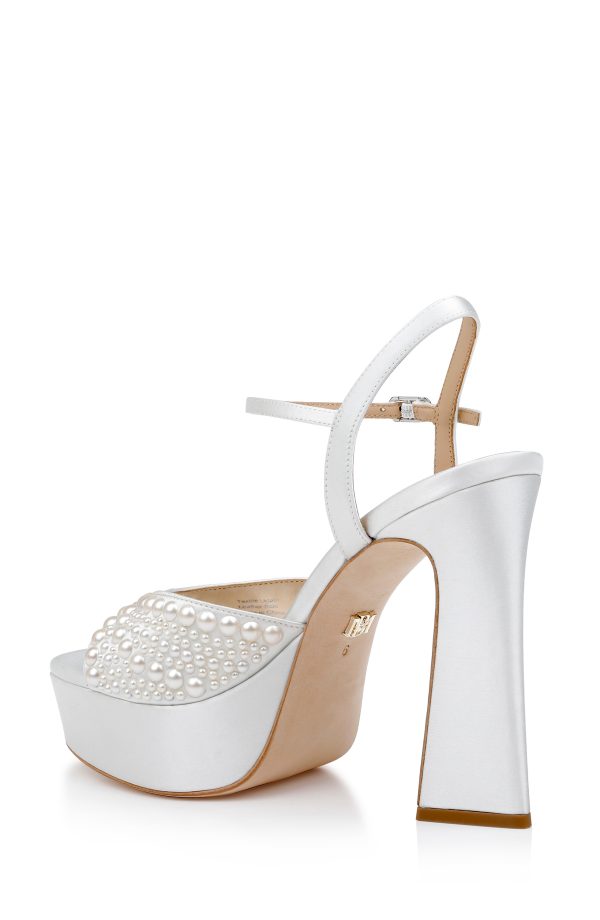 Bryleigh Satin Platform Block Heels with Bejeweled Vamp - Image 3