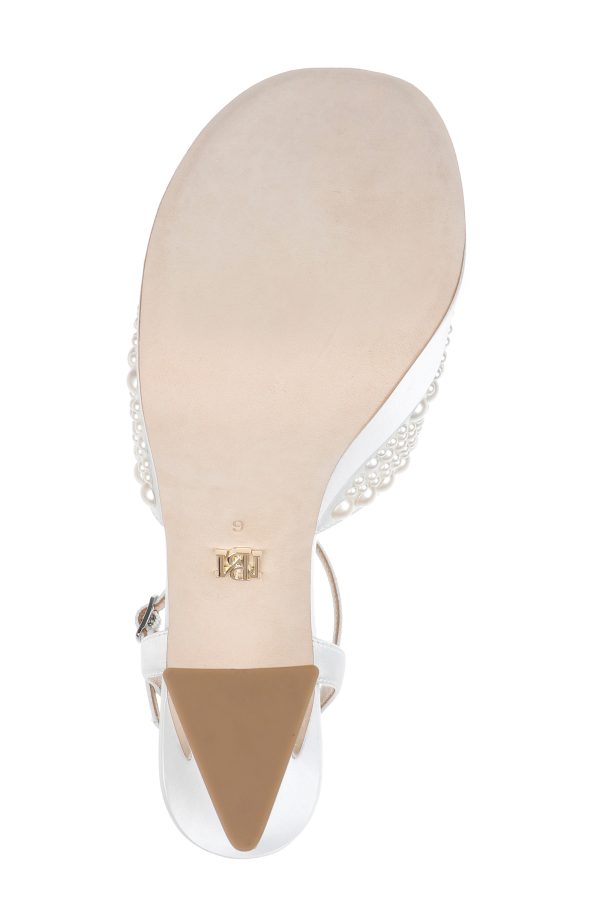 Bryleigh Satin Platform Block Heels with Bejeweled Vamp - Image 6