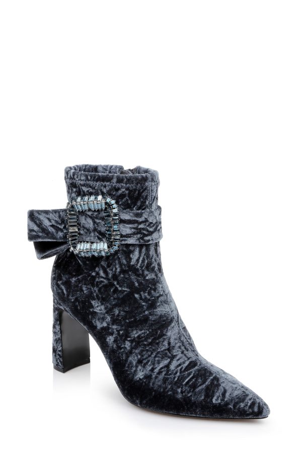 Adrian Velvet Block Heel Booties