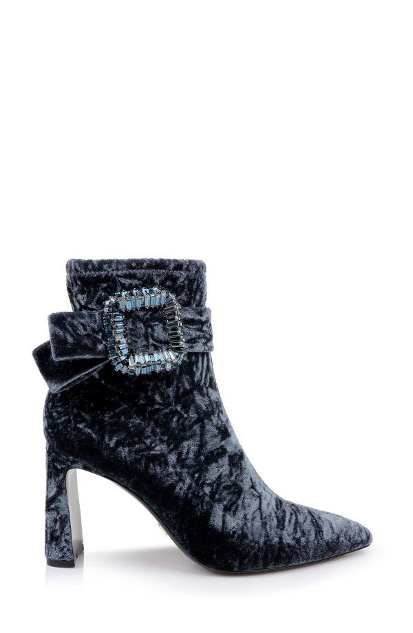 Adrian Velvet Block Heel Booties - Image 2
