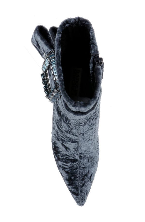 Adrian Velvet Block Heel Booties - Image 5