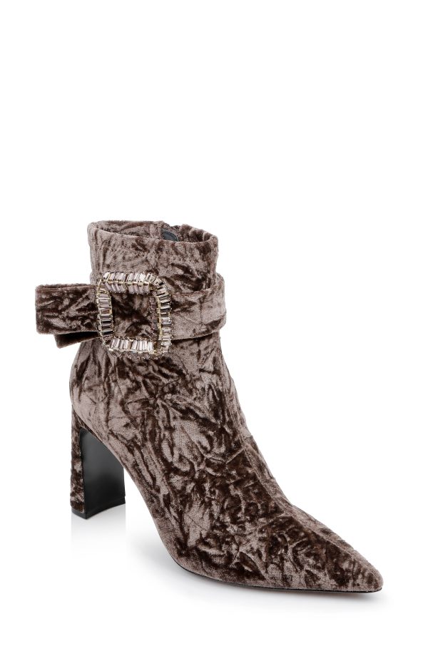Adrian Velvet Block Heel Booties - Image 7
