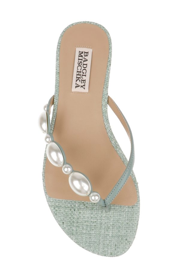 Dyana Pearl Embellished Thong Sandals - Image 5