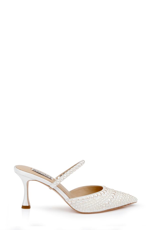 Duchess Pointed Toe Pearl Heeled Mules - Image 2