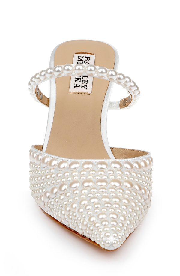 Duchess Pointed Toe Pearl Heeled Mules - Image 4