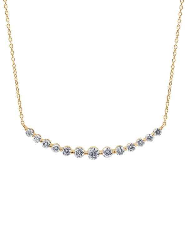 Diamond Curved Bar Collar Necklace
