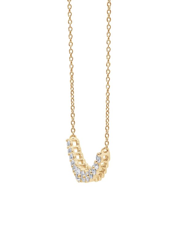 Diamond Curved Bar Collar Necklace - Image 2