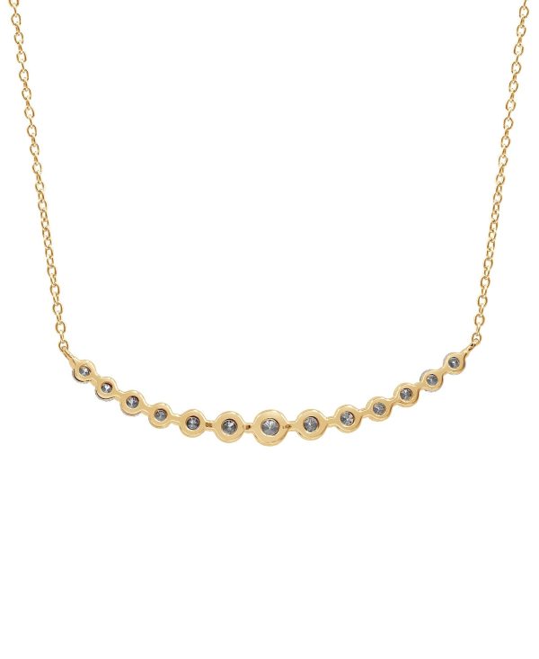 Diamond Curved Bar Collar Necklace - Image 3