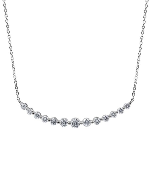 Diamond Curved Bar Collar Necklace - Image 4