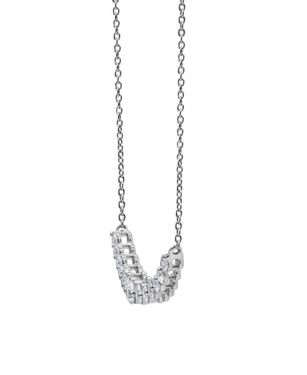 Diamond Curved Bar Collar Necklace - Image 5
