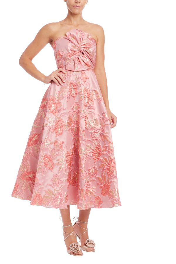 Strapless Fit and Flare Midi Dress