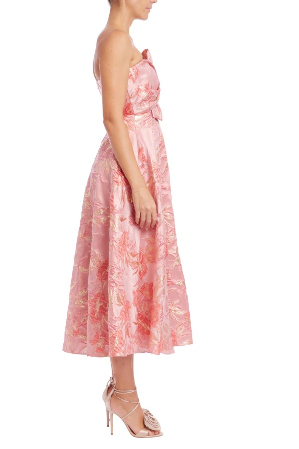 Strapless Fit and Flare Midi Dress - Image 2