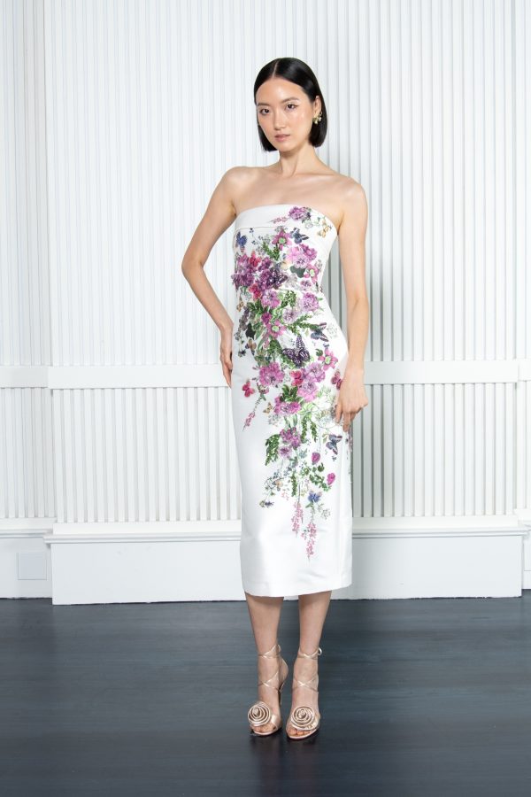 3D Butterfly Strapless Midi Dress - Image 4