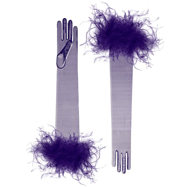 Sofia Tulle and Feather Opera Glove - Image 3